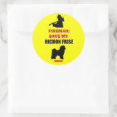 Aangepaste Save My Bichon Frise Ronde Sticker (Tas)