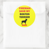 Aangepaste Save My Boston Terrier Ronde Sticker (Tas)