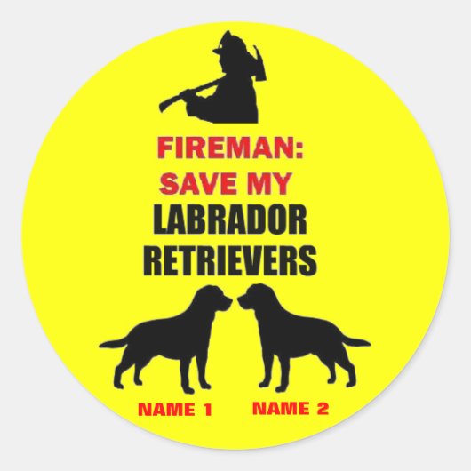 Aangepaste Save My Labrador Retrievers Ronde Sticker (Voorkant)