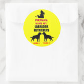 Aangepaste Save My Labrador Retrievers Ronde Sticker (Tas)