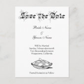 Aangepaste Save the Date Assepoester Slipper Grijz Aankondigingskaart (Voorkant)