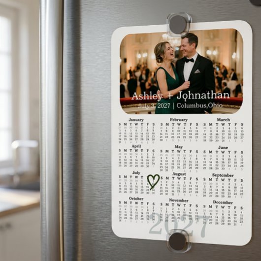 Aangepaste 'Save the Date' fotomagneet 2027 kalend Magneet