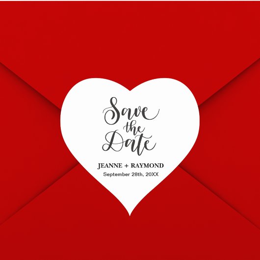 Aangepaste Save The Date Huwelijksaankondiging Hart Sticker