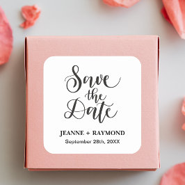 Aangepaste Save The Date Huwelijksaankondiging Vierkante Sticker
