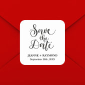 Aangepaste Save The Date Huwelijksaankondiging Vierkante Sticker