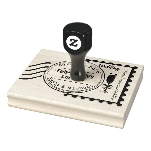 Aangepaste Save the Date Huwelijksstempel POSTZEGE Rubberstempel (Stempel)