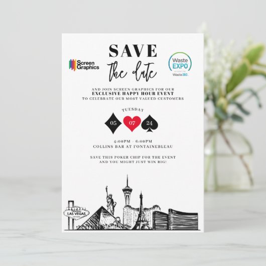 Aangepaste save the date kaart (Staand voorkant)