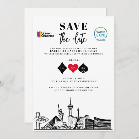 Aangepaste save the date kaart (Voorkant / Achterkant)