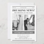 Aangepaste Save the Date Krant Tijdschrift Cover Kaart (Achterkant)