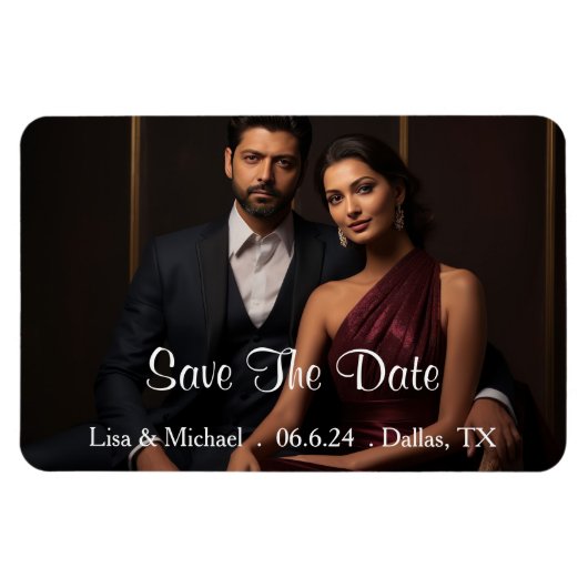Aangepaste Save The Date-magneet Magneet (Horizontaal)