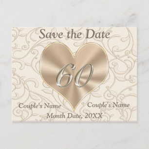 Aangepaste Save the Date Post Kaart 60ste Jubileum