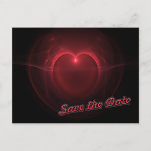Aangepaste Save the Date Red Lighting Heart Briefkaart