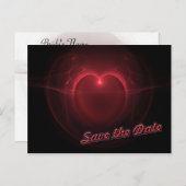 Aangepaste Save the Date Red Lighting Heart Briefkaart (Voorkant / Achterkant)