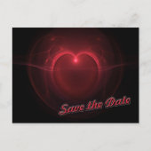 Aangepaste Save the Date Red Lighting Heart Briefkaart (Voorkant)