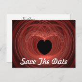 Aangepaste Save the Date Red Spiraled Heart Briefkaart (Voorkant / Achterkant)