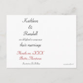 Aangepaste Save the Date Red Spiraled Heart Briefkaart (Achterkant)