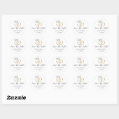 Aangepaste Save the Date Witte Diamanten Trouwring Ronde Sticker (Vel)