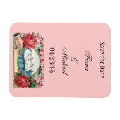 Aangepaste Save the Date Zwanen en Rozen Magnet Magneet (Horizontaal)