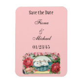 Aangepaste Save the Date Zwanen en Rozen Magnet Magneet (Verticaal)