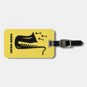 Aangepaste saxofone-logo-bagagelabels bagagelabel (Voorkant horizontaal)