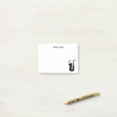Aangepaste saxofone post met saxofonist post-it® notes (Op bureau)