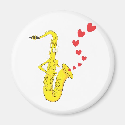 Aangepaste Saxofoon Serenading Liefde Magneet (Voorkant)