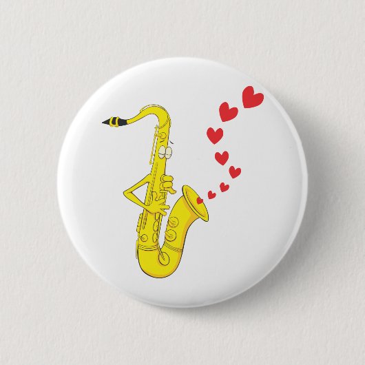 Aangepaste saxophone serenading Love Ronde Button 5,7 Cm (Voorkant)