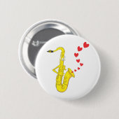 Aangepaste saxophone serenading Love Ronde Button 5,7 Cm (Voorkant /achterkant)