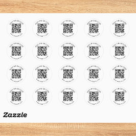 Aangepaste scan code sociale media ronde sticker