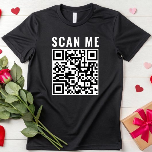 Aangepaste scan QR-code scanbaar webadres of link T-shirt