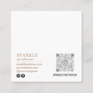 Aangepaste scanbare QR-code fotokaart Vierkante Visitekaartje