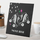 Aangepaste Schaatsen met rolschaatsen Zwarte Disco Reclamebord Met Voetstuk (Insitu)