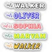 Aangepaste schaduw naammonogram | Unieke leraren c Sticker (Voorkant)
