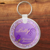 Aangepaste schaduwen van Lavender Bridesmaid Keepo Sleutelhanger (Voorkant)