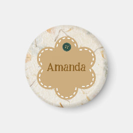 Aangepaste schattige aardse bruine rand in bloemen magneet