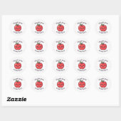 Aangepaste Schattige Appel Leraar Waardering Bedan Ronde Sticker (Vel)