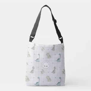 Aangepaste Schattige Aquarel Dinosaurus Mannelijke Crossbody Tas