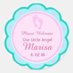 Aangepaste Schattige Baby shower Favor Sticker Lab