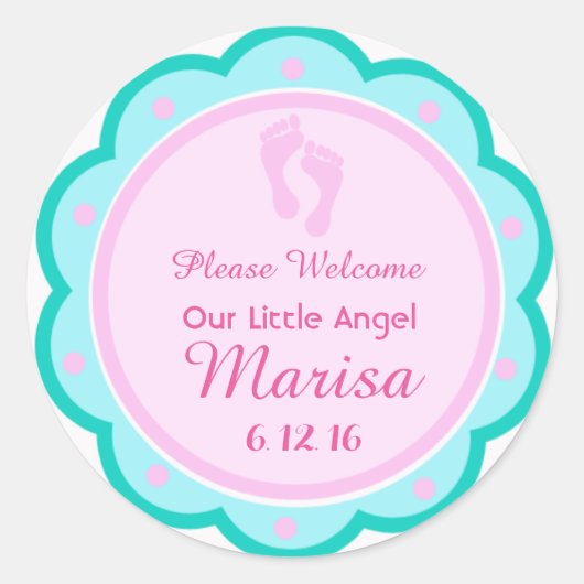Aangepaste Schattige Baby shower Favor Sticker Lab (Voorkant)