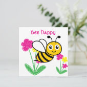 Aangepaste schattige bij gelukkig feestdagenkaart (Staand voorkant)