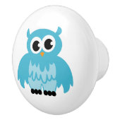 Aangepaste schattige blauwe uil kinderkamer deur e keramische knop (Rechts)