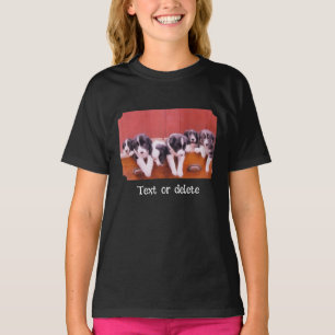 Aangepaste Schattige Border Collie Pups T-shirt