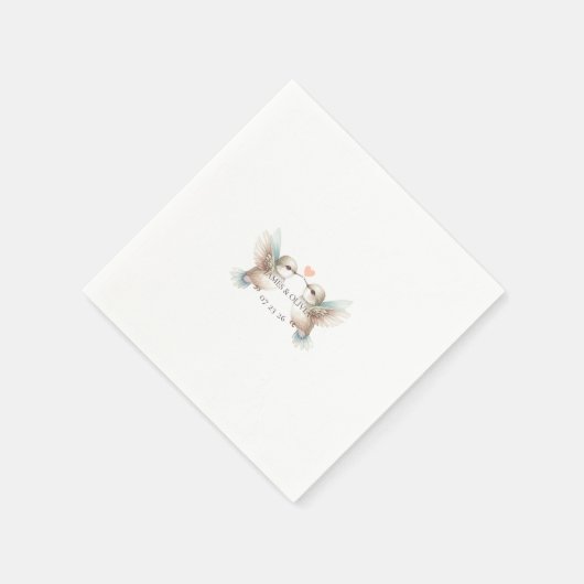 Aangepaste Schattige bruiloft Servet (Hoek)