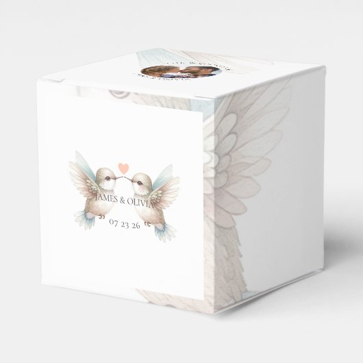 Aangepaste Schattige bruiloft Voeg uw foto toe Bedankdoosjes (Voorkant Zijde)