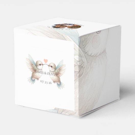 Aangepaste Schattige bruiloft Voeg uw foto toe Bedankdoosjes (Achterkant)