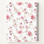Aangepaste Schattige Chic Love Monogram Roze Bloem Notitieboek (Achterkant)