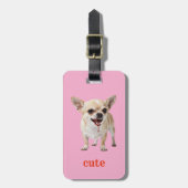 Aangepaste Schattige Chihuahua Aggressief Gemeen G Bagagelabel (Voorkant verticaal)