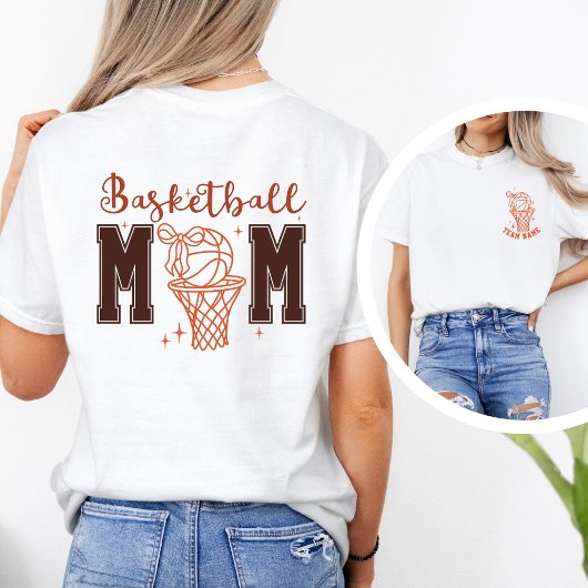 Aangepaste Schattige Coquette Basketbal Moeder T-shirt