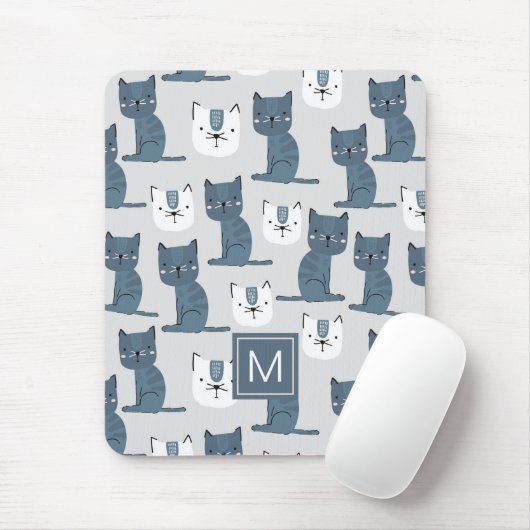 Aangepaste schattige dierlijke katten patroon muismat (Met muis)