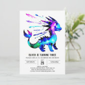 Aangepaste Schattige Dragon Digital Boy Verjaardag Kaart (Staand voorkant)